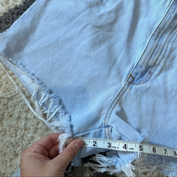 Zara High Rise Distressed Denim Shorts - Picture 13 of 15